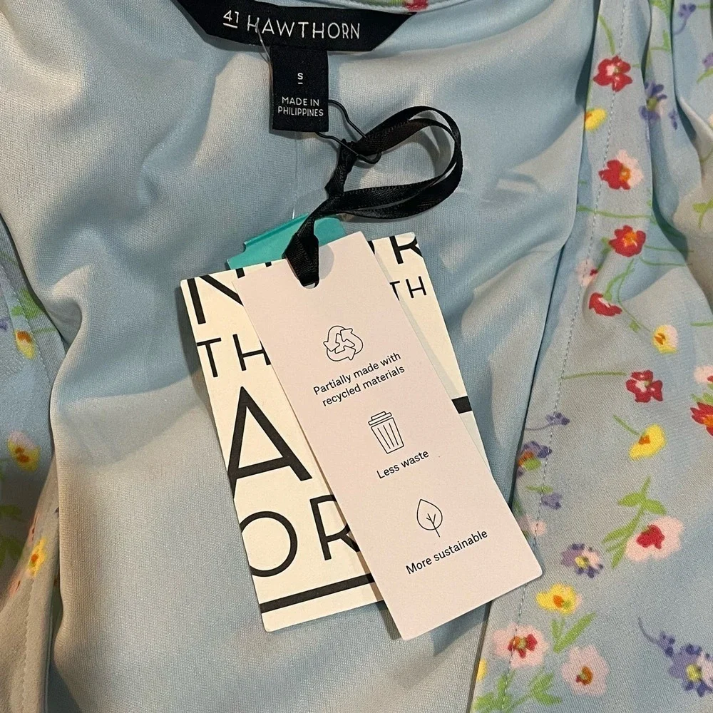 DO NOT BUY Stitch Fix 41 Hawthorn NWT Kaylee Blue Floral Surplice OUT OF STOCK - Picture 7 of 11
